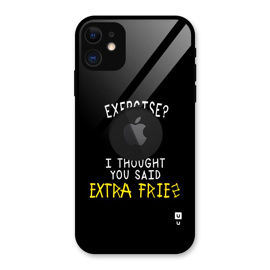 Extra Fries Glass Back Case for iPhone 11 Logo Cut