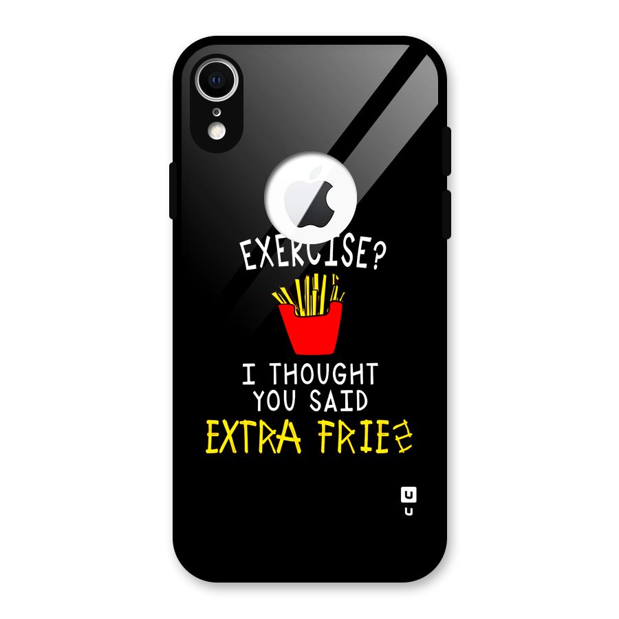 Extra Fries Glass Back Case for iPhone XR Logo Cut
