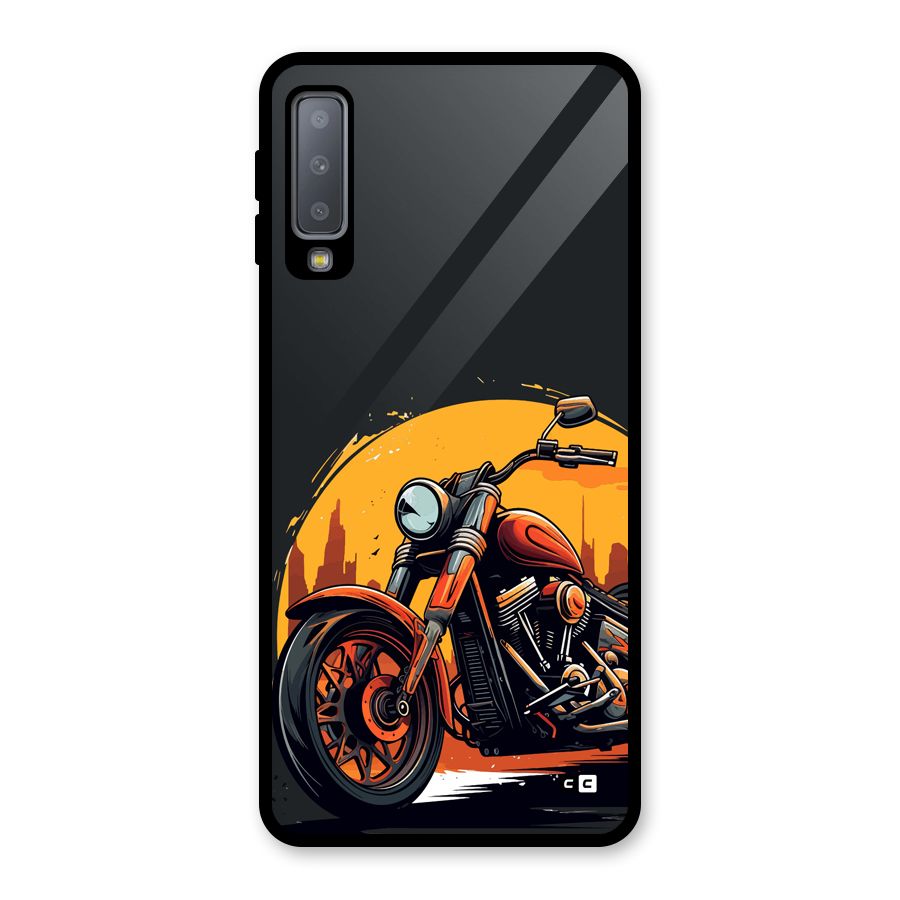 Extreme Cruiser Bike Glass Back Case for Galaxy A7 (2018)
