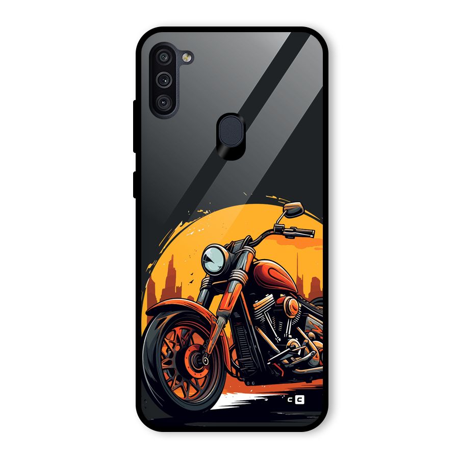 Extreme Cruiser Bike Glass Back Case for Galaxy M11