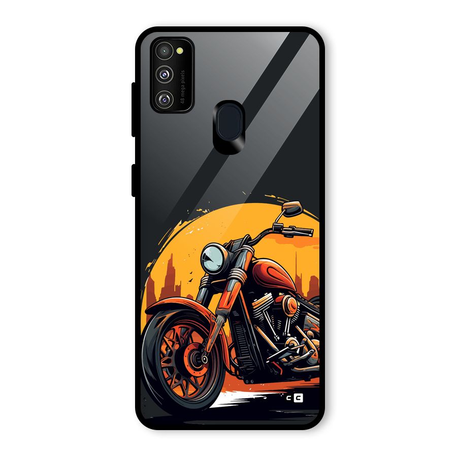 Extreme Cruiser Bike Glass Back Case for Galaxy M21
