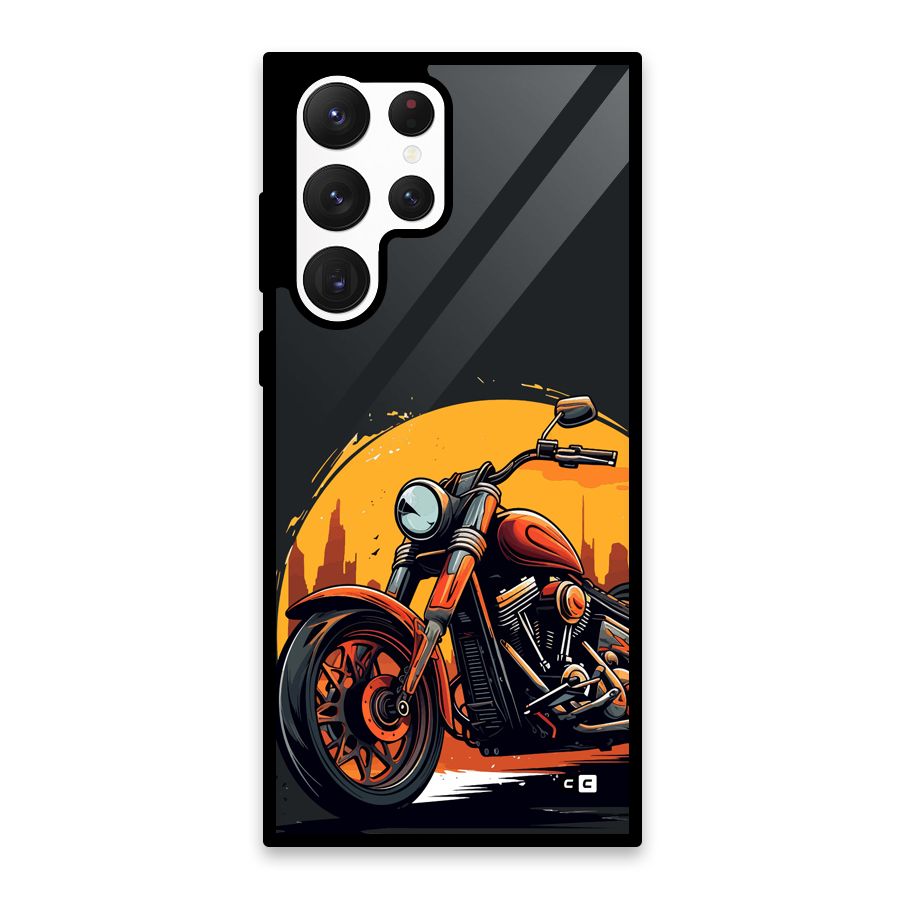 Extreme Cruiser Bike Glass Back Case for Galaxy S22 Ultra 5G