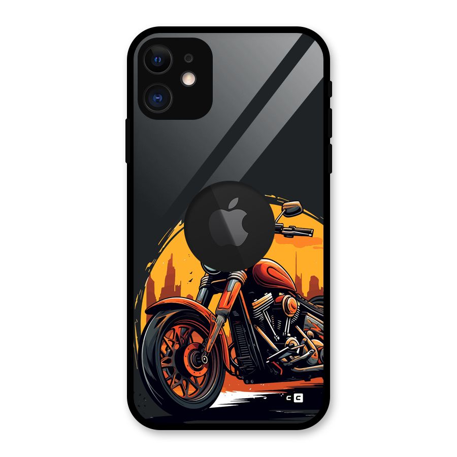 Extreme Cruiser Bike Glass Back Case for iPhone 11 Logo Cut