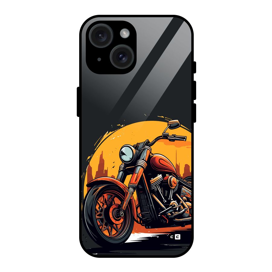 Extreme Cruiser Bike Glass Back Case for iPhone 15