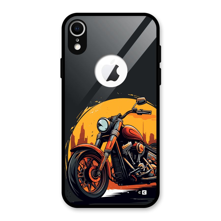 Extreme Cruiser Bike Glass Back Case for iPhone XR Logo Cut