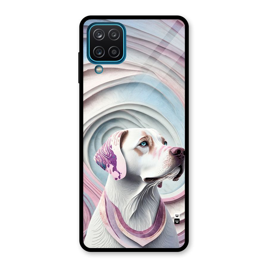 Eye Dog illustration Glass Back Case for Galaxy A12