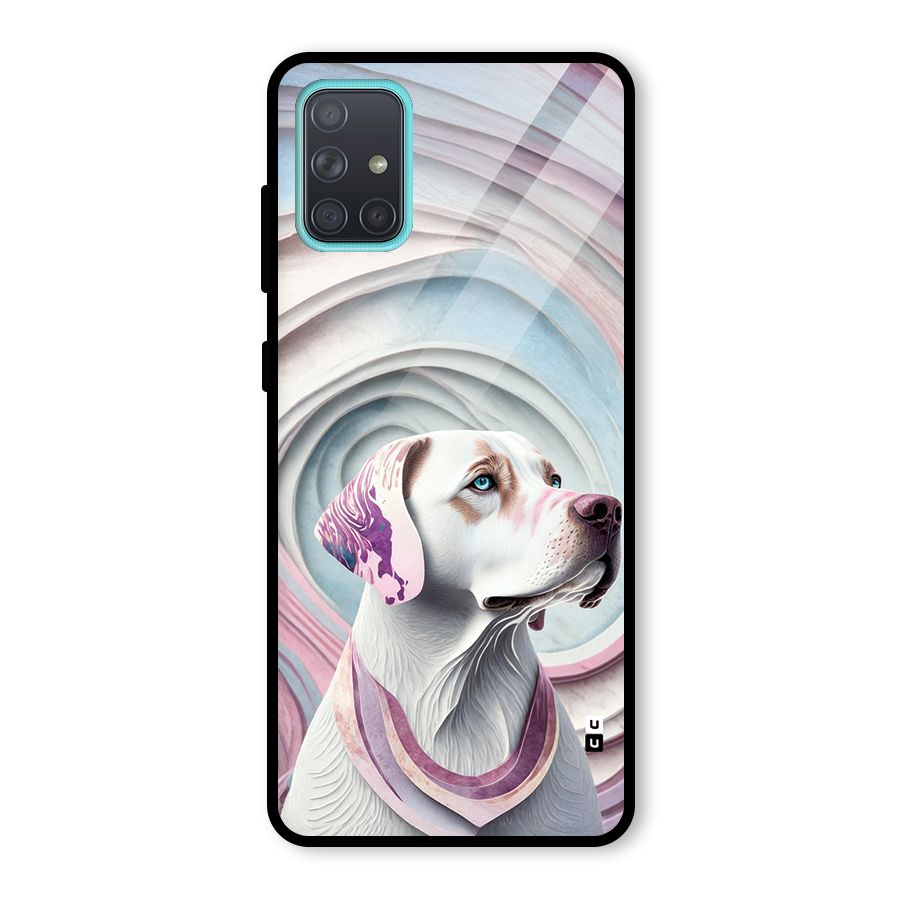 Eye Dog illustration Glass Back Case for Galaxy A71