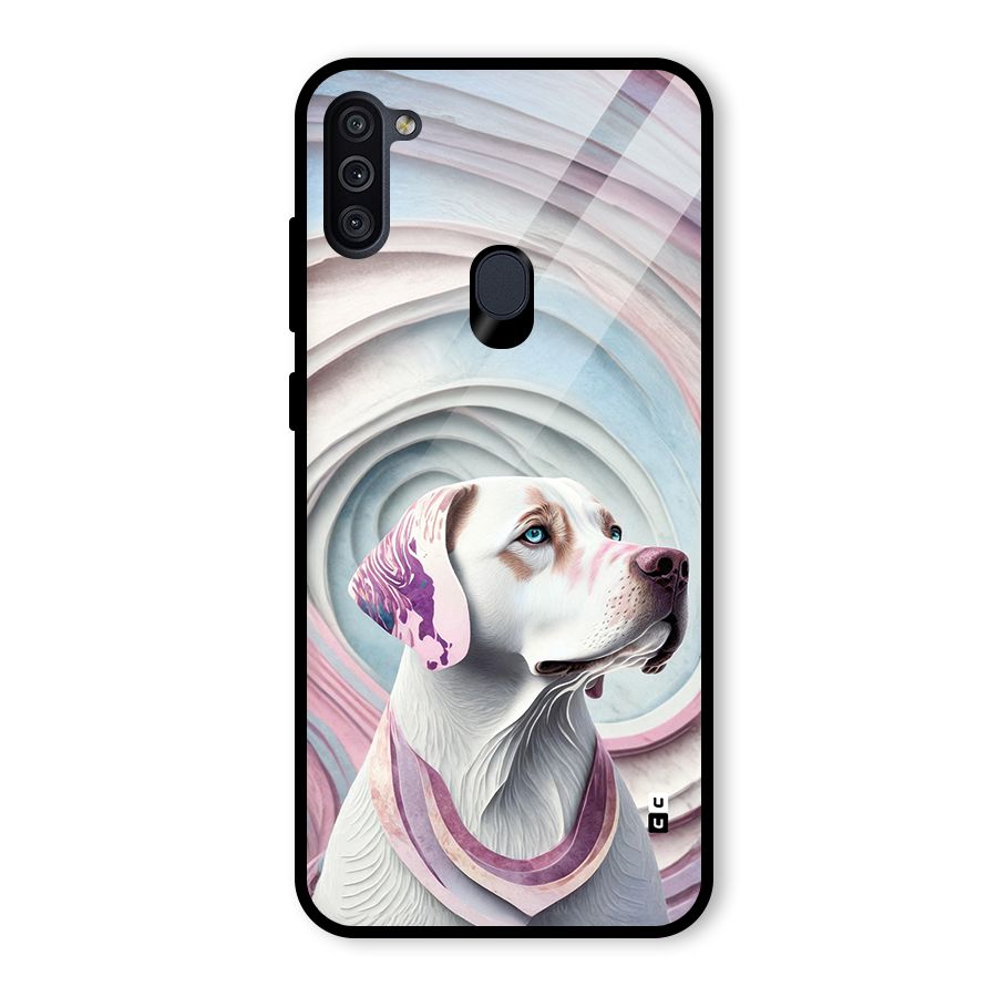 Eye Dog illustration Glass Back Case for Galaxy M11