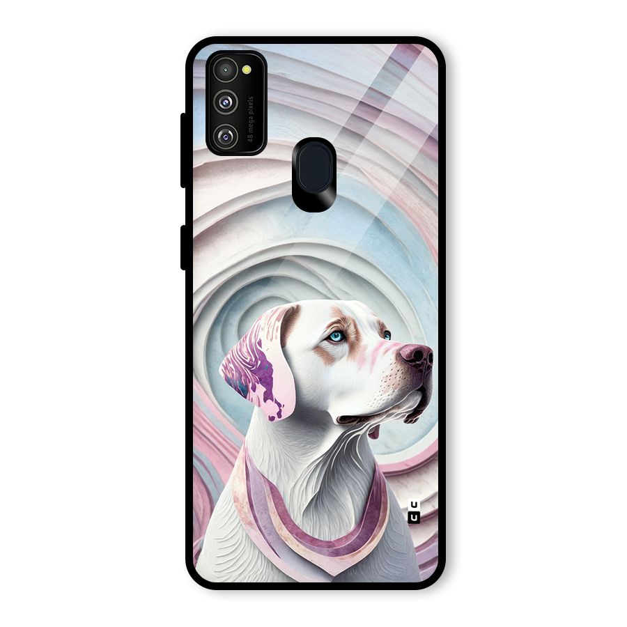 Eye Dog illustration Glass Back Case for Galaxy M30s