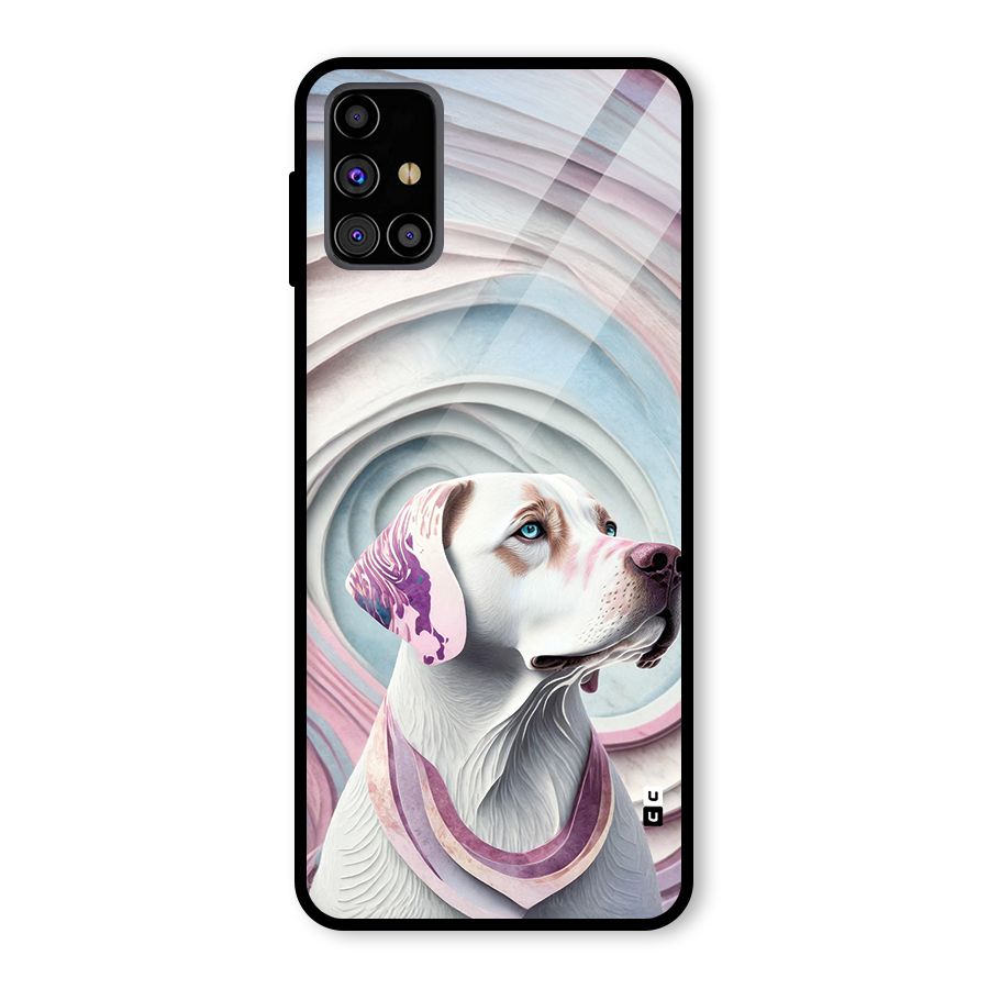 Eye Dog illustration Glass Back Case for Galaxy M31s