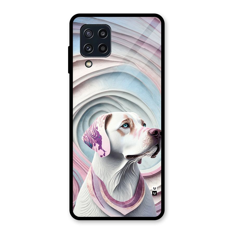 Eye Dog illustration Glass Back Case for Galaxy M32