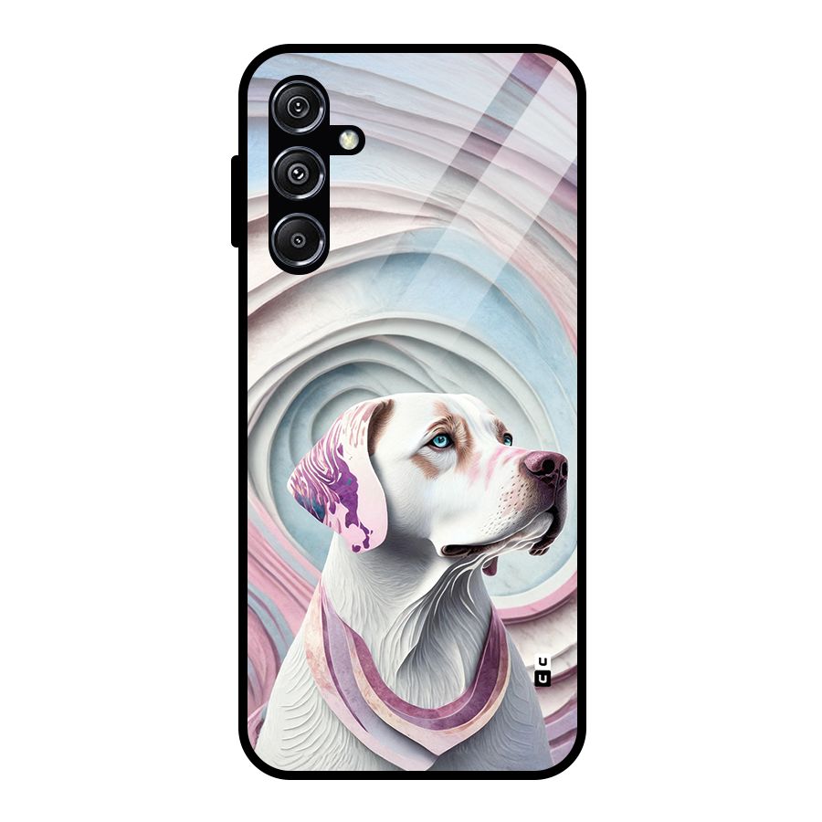 Eye Dog illustration Glass Back Case for Galaxy M34 5G