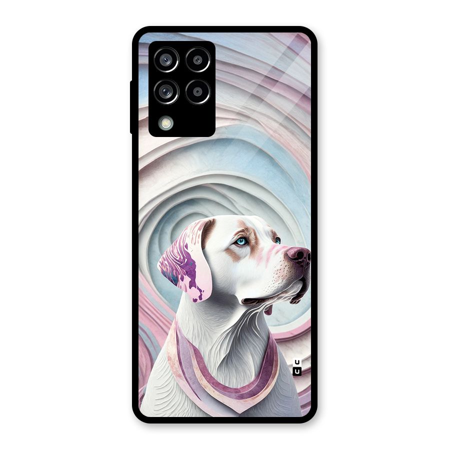 Eye Dog illustration Glass Back Case for Galaxy M53 5G