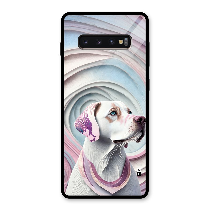 Eye Dog illustration Glass Back Case for Galaxy S10 Plus