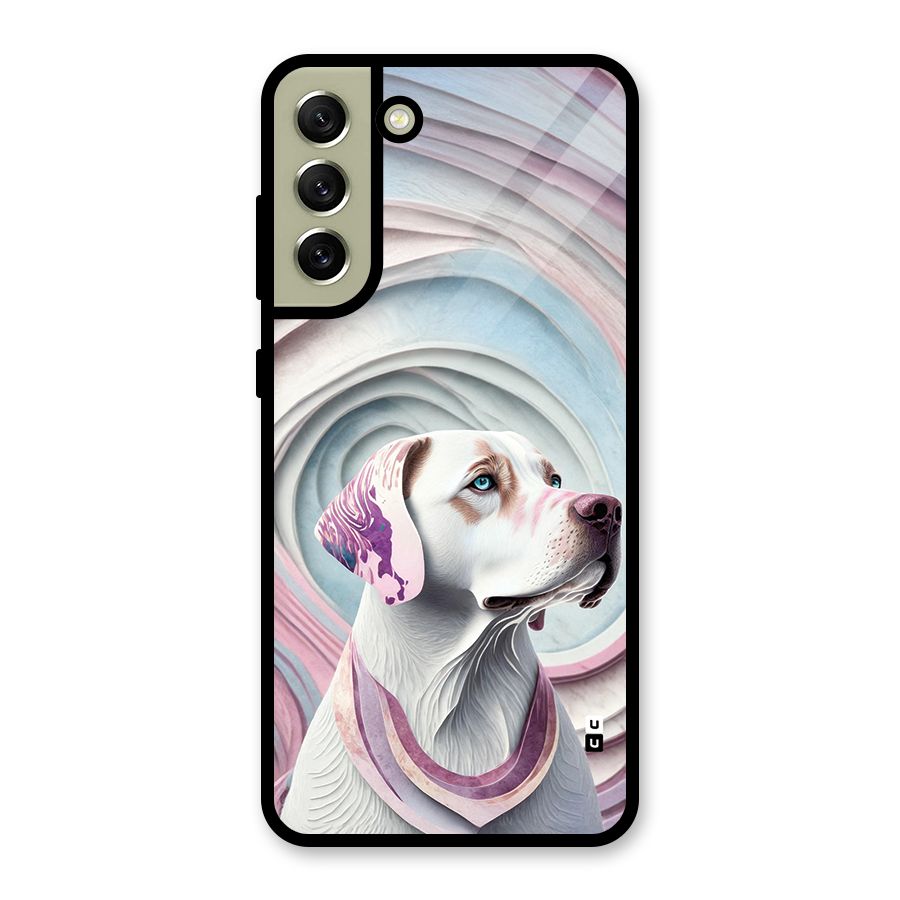 Eye Dog illustration Glass Back Case for Galaxy S21 FE 5G