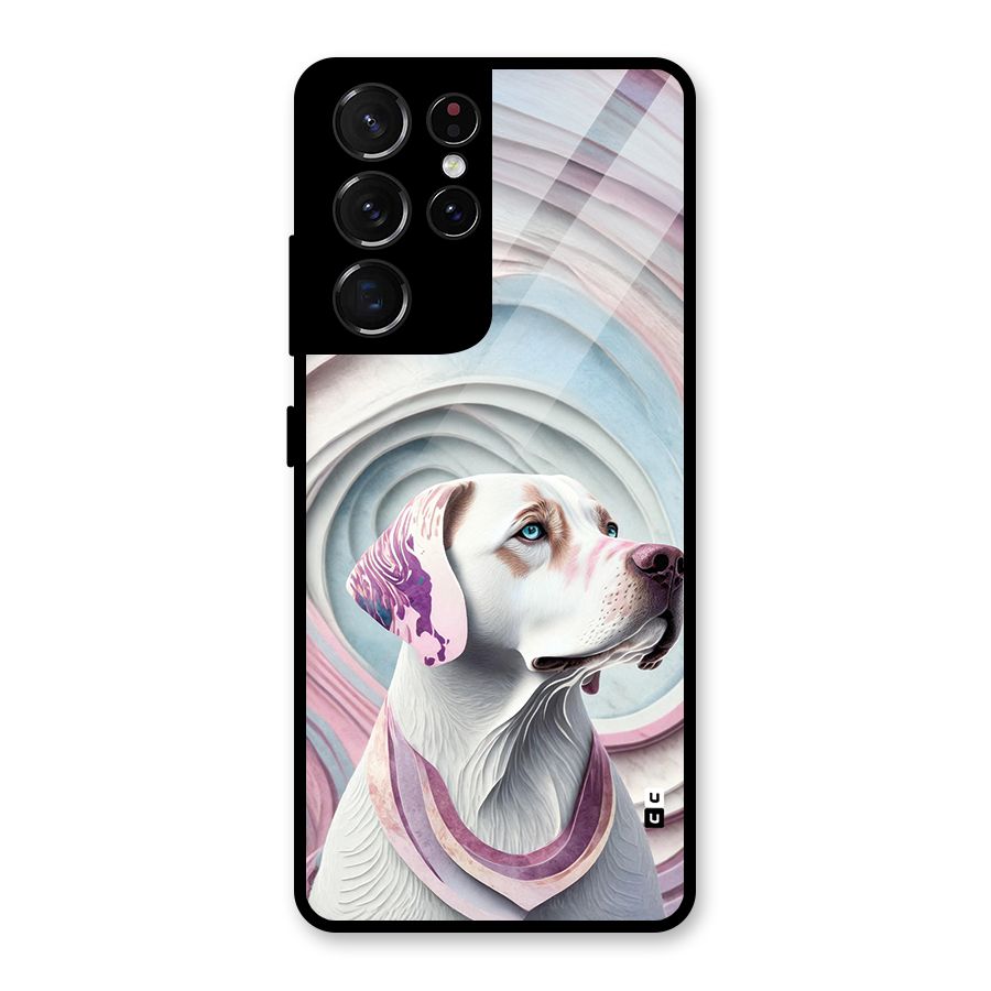 Eye Dog illustration Glass Back Case for Galaxy S21 Ultra 5G
