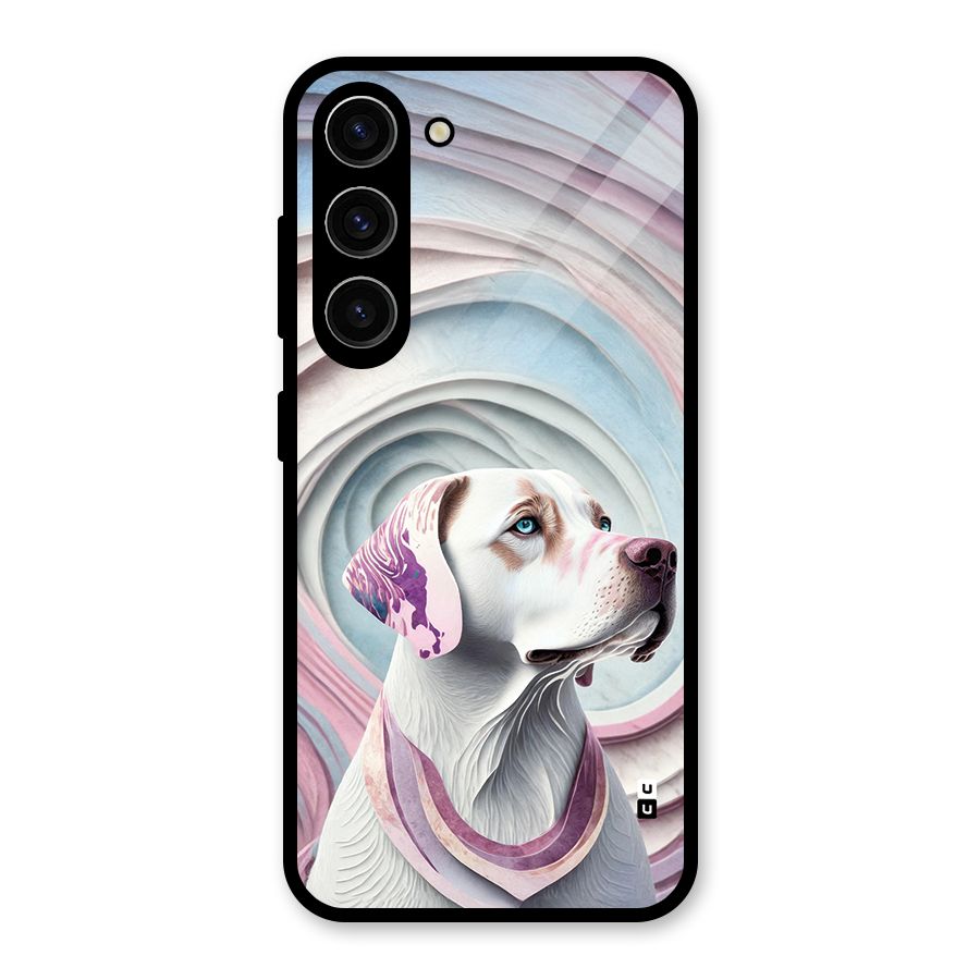 Eye Dog illustration Glass Back Case for Galaxy S23