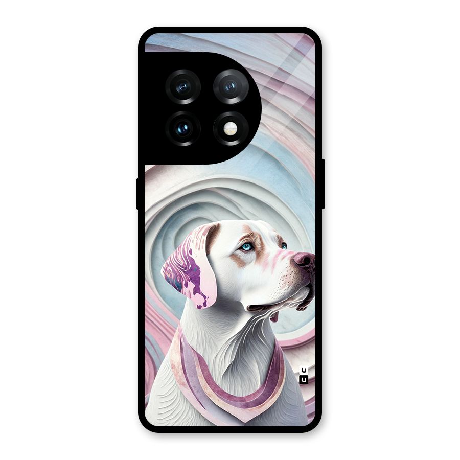 Eye Dog illustration Glass Back Case for OnePlus 11