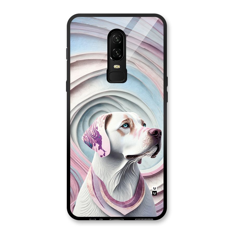 Eye Dog illustration Glass Back Case for OnePlus 6