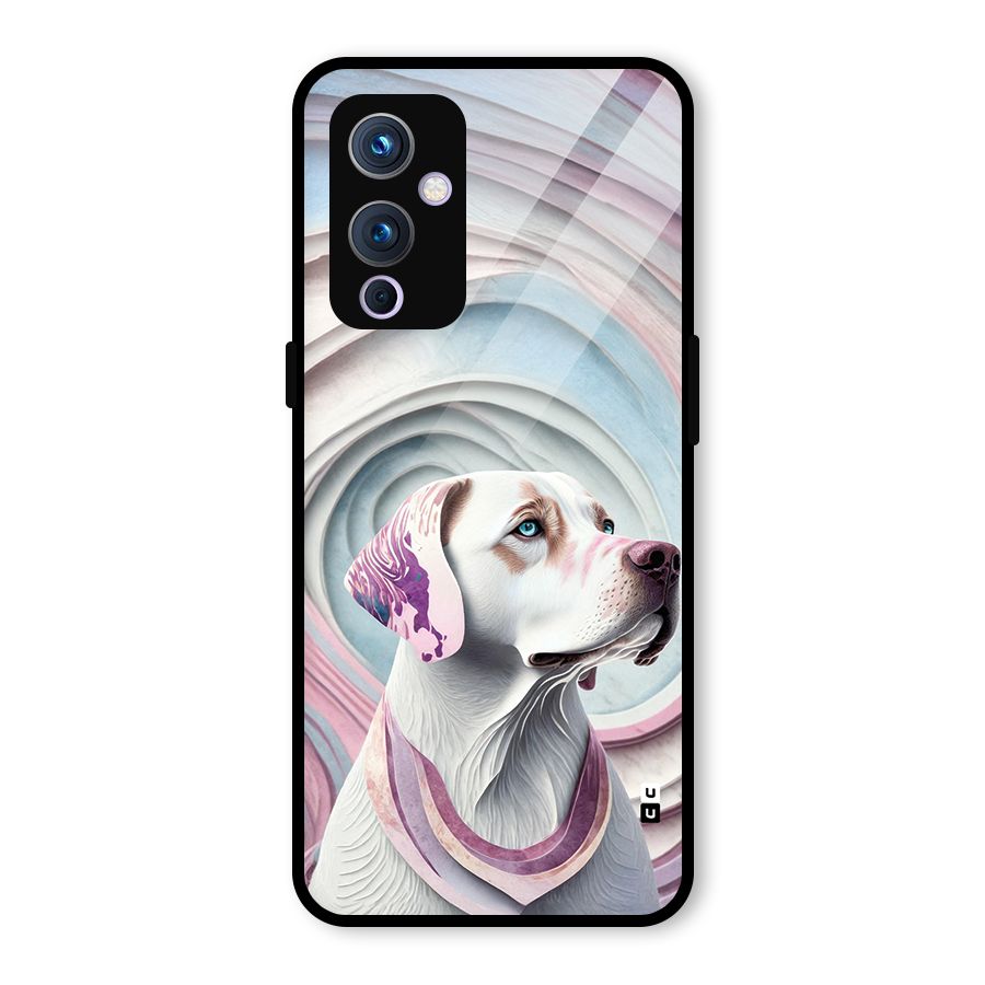 Eye Dog illustration Glass Back Case for OnePlus 9
