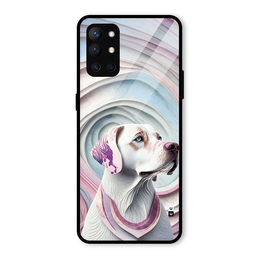 Eye Dog illustration Glass Back Case for OnePlus 9R