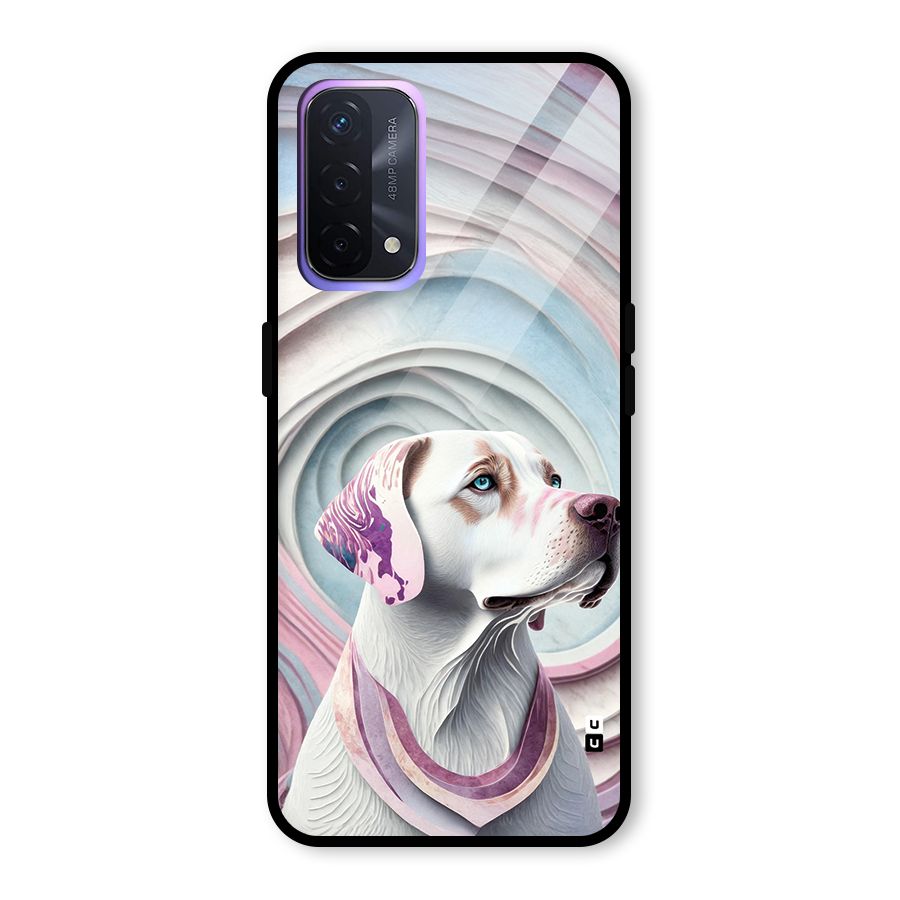 Eye Dog illustration Glass Back Case for Oppo A74 5G