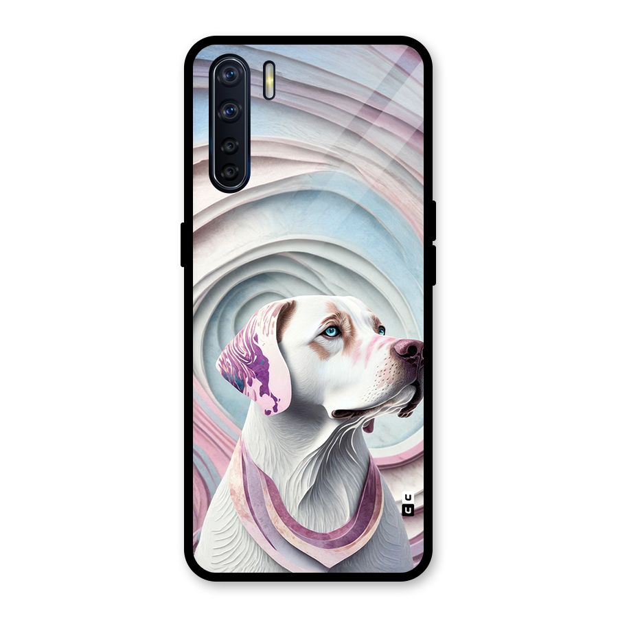 Eye Dog illustration Glass Back Case for Oppo F15