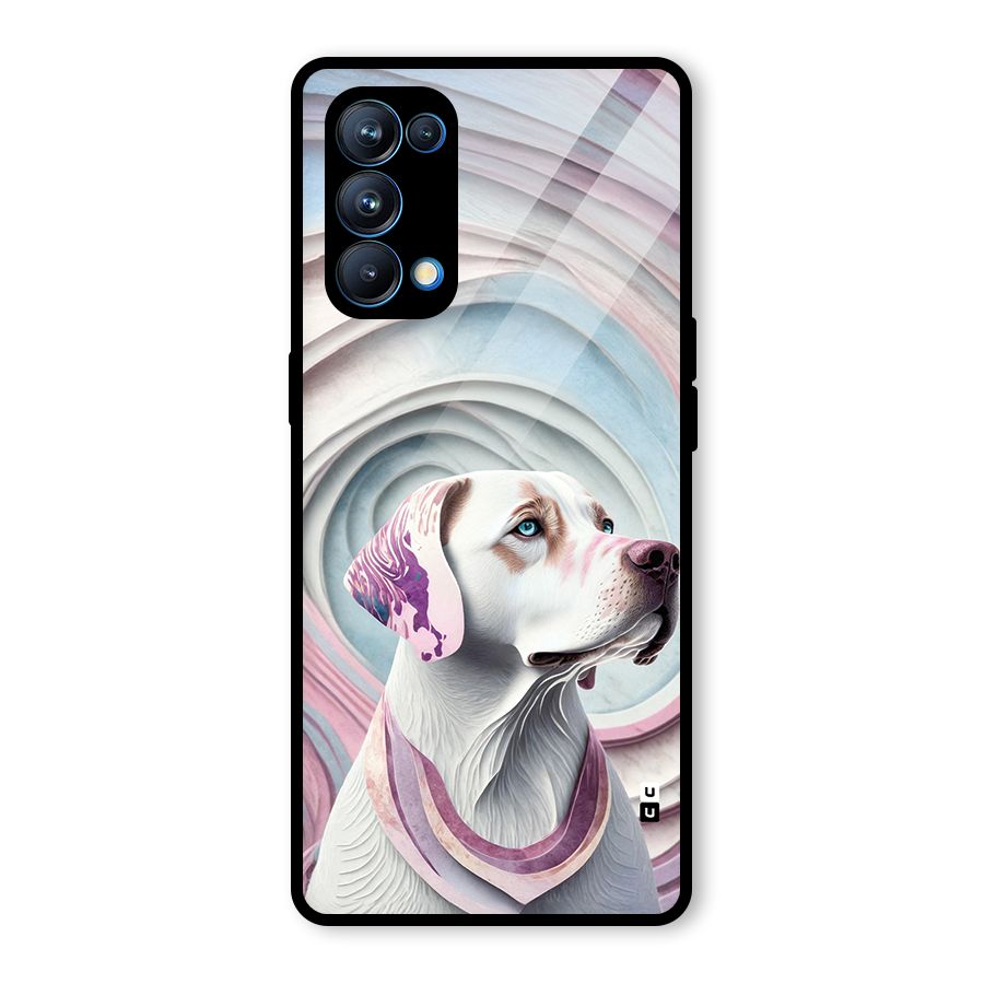 Eye Dog illustration Glass Back Case for Oppo Reno5 Pro 5G