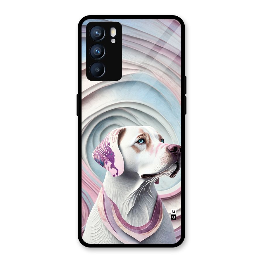 Eye Dog illustration Glass Back Case for Oppo Reno6 5G