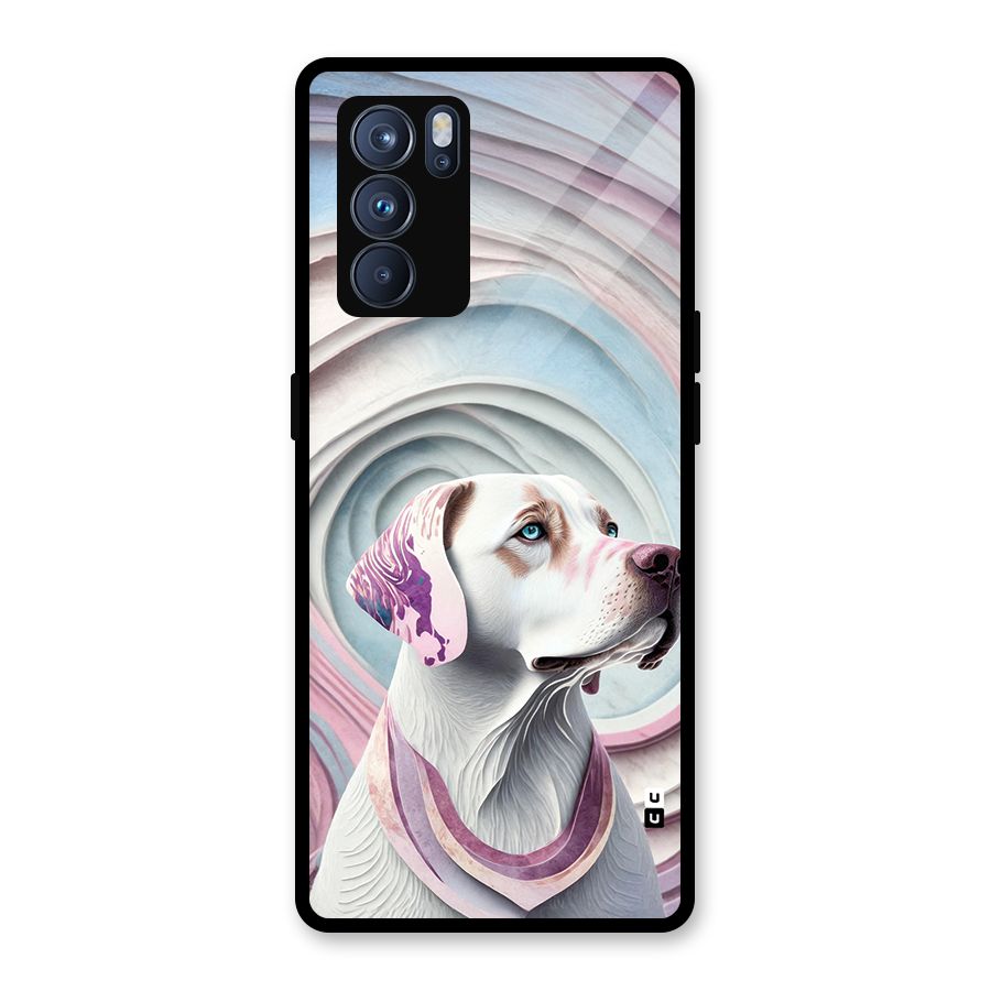 Eye Dog illustration Glass Back Case for Oppo Reno6 Pro 5G