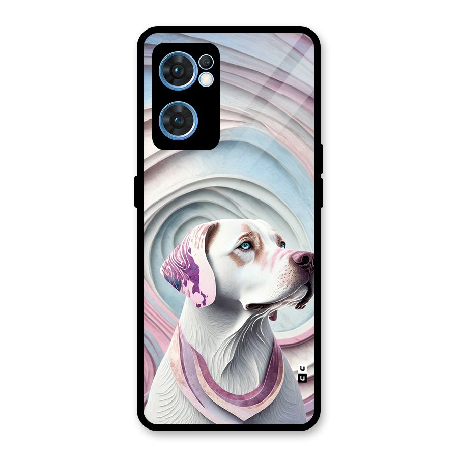 Eye Dog illustration Glass Back Case for Oppo Reno7 5G