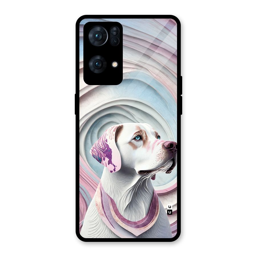 Eye Dog illustration Glass Back Case for Oppo Reno7 Pro 5G
