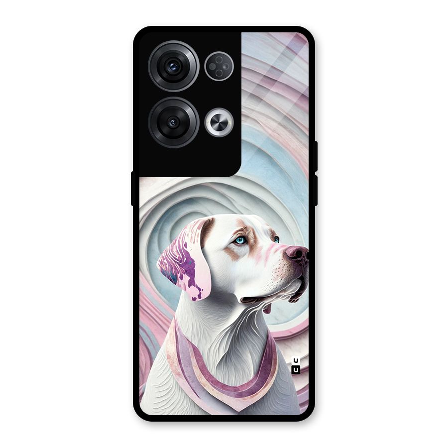 Eye Dog illustration Glass Back Case for Oppo Reno8 Pro 5G
