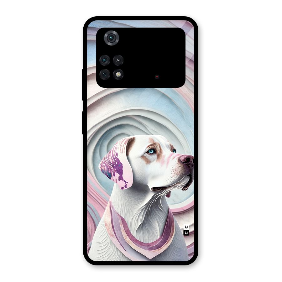 Eye Dog illustration Glass Back Case for Poco M4 Pro 4G
