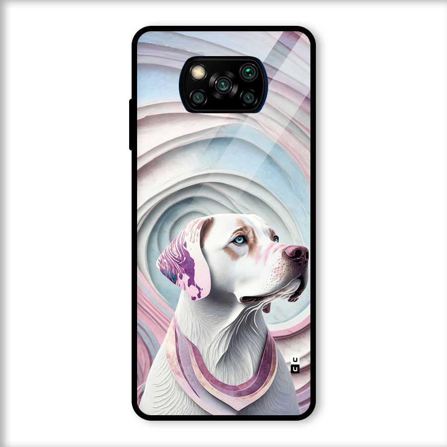 Eye Dog illustration Glass Back Case for Poco X3