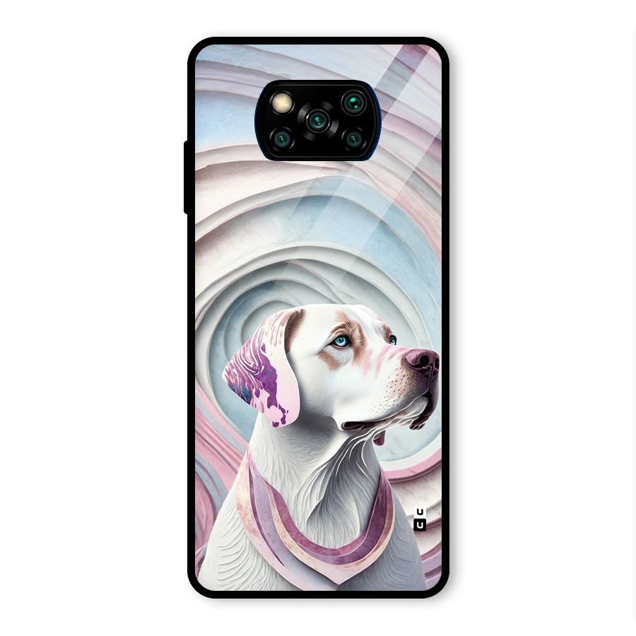 Eye Dog illustration Glass Back Case for Poco X3 Pro