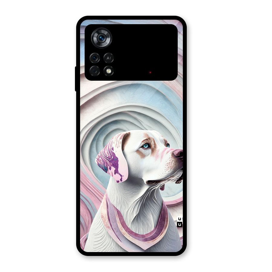 Eye Dog illustration Glass Back Case for Poco X4 Pro 5G