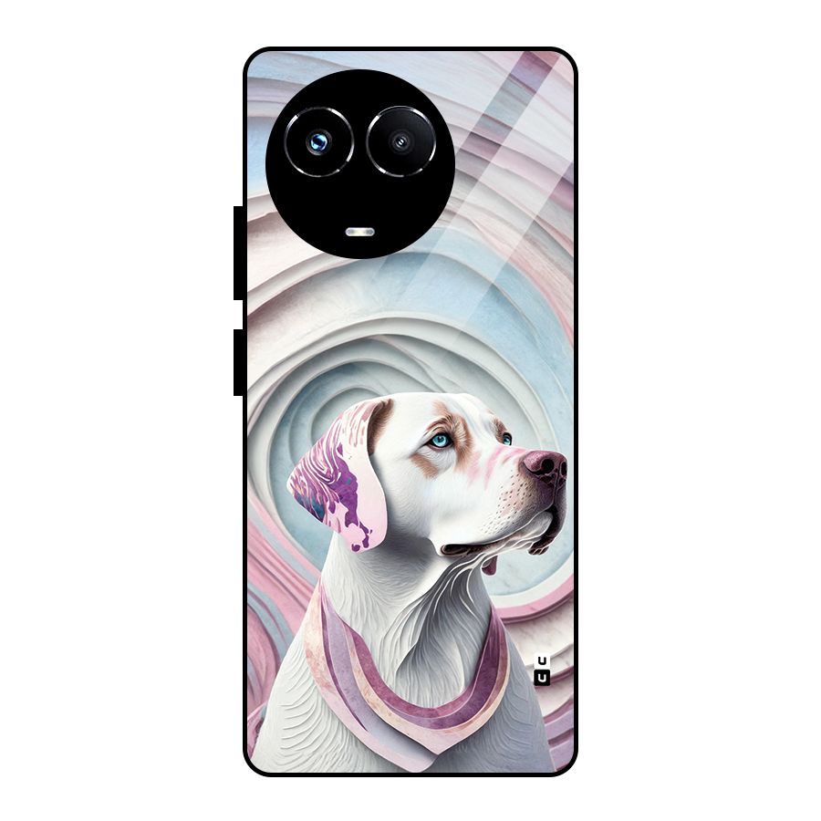Eye Dog illustration Glass Back Case for Realme 11X