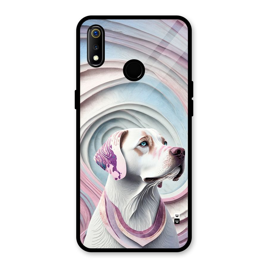 Eye Dog illustration Glass Back Case for Realme 3i