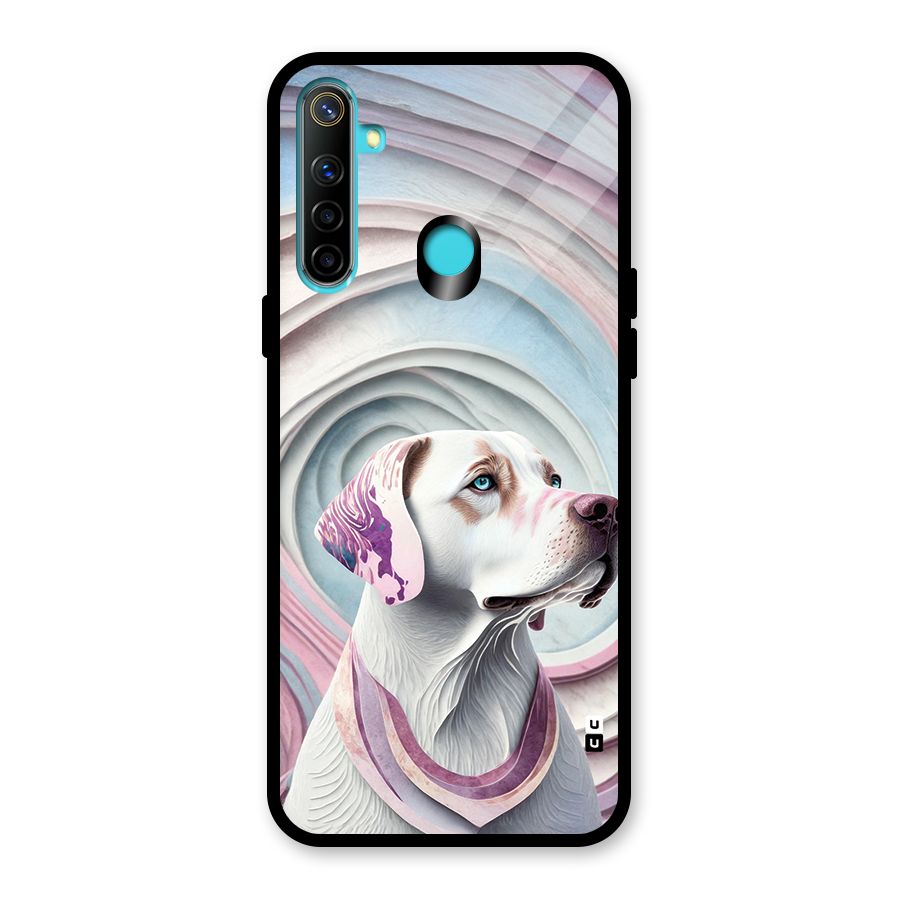 Eye Dog illustration Glass Back Case for Realme 5i