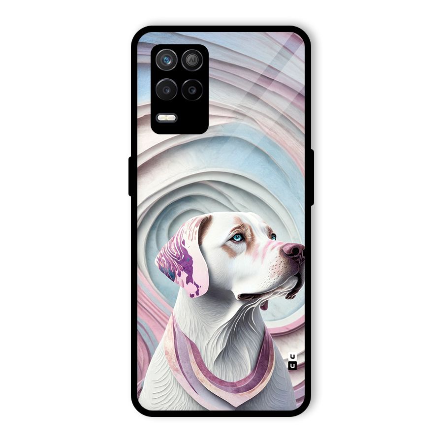 Eye Dog illustration Glass Back Case for Realme 8 5G