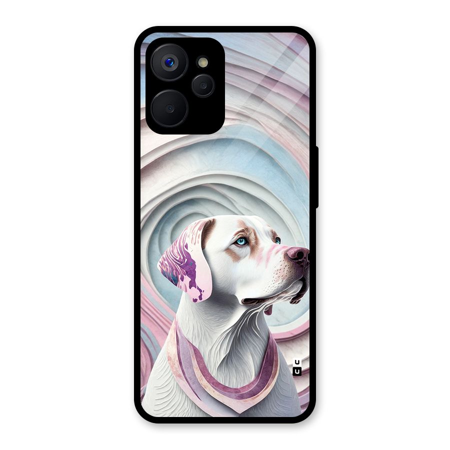 Eye Dog illustration Glass Back Case for Realme 9i 5G