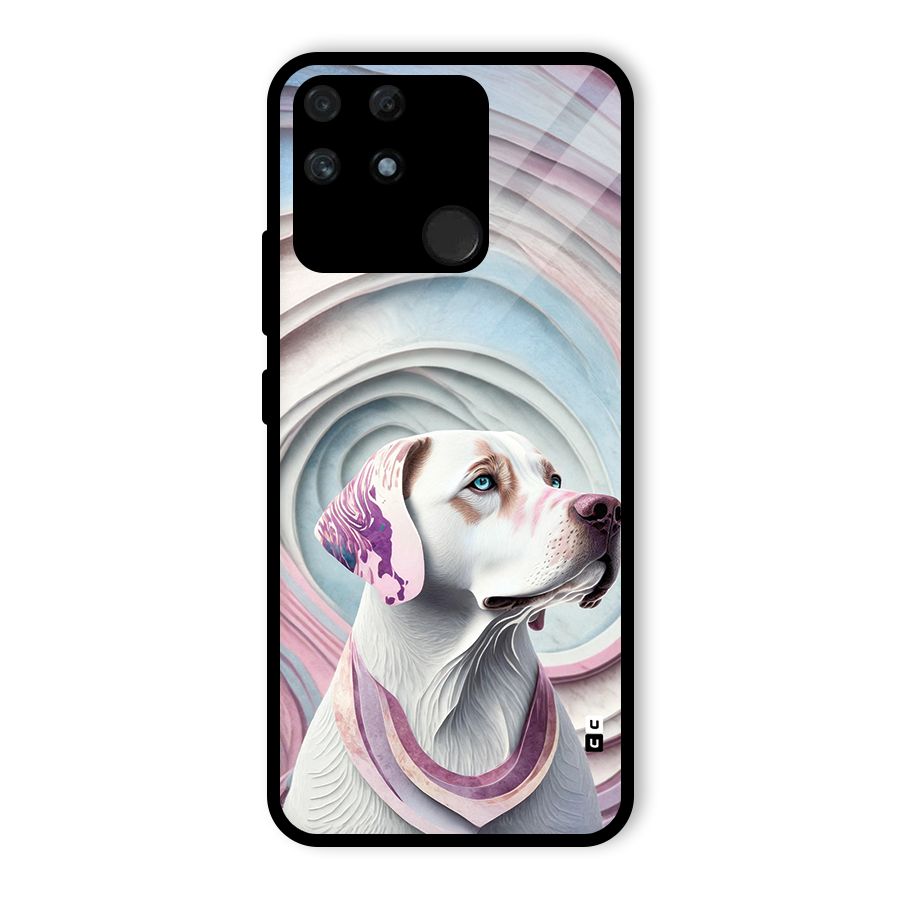 Eye Dog illustration Glass Back Case for Realme Narzo 50A