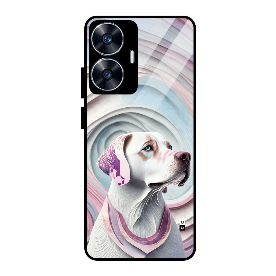 Eye Dog illustration Glass Back Case for Realme Narzo N55