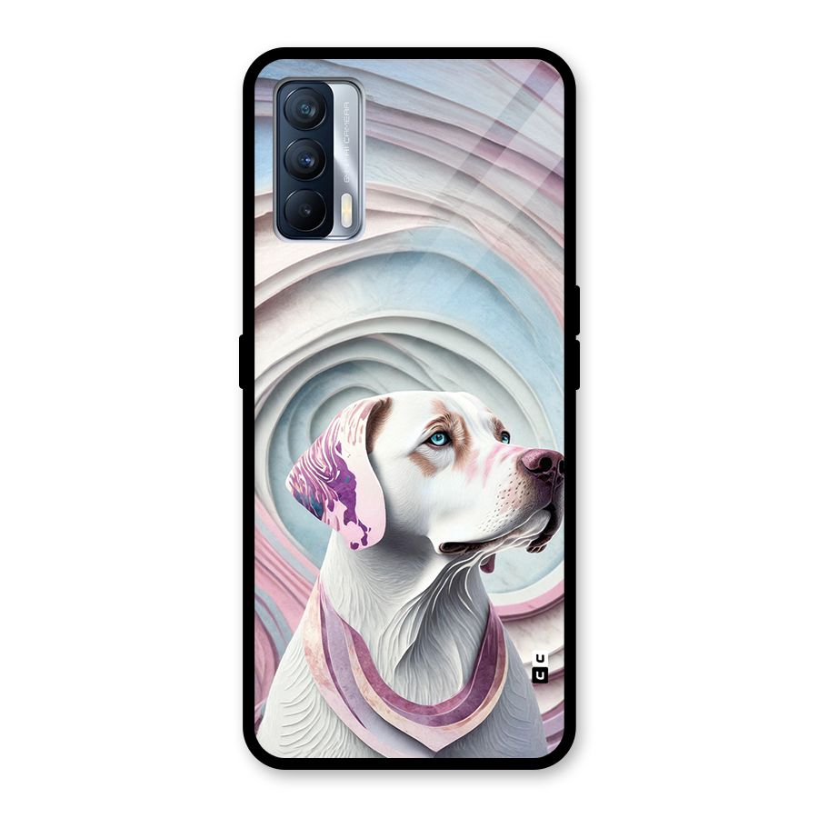 Eye Dog illustration Glass Back Case for Realme X7
