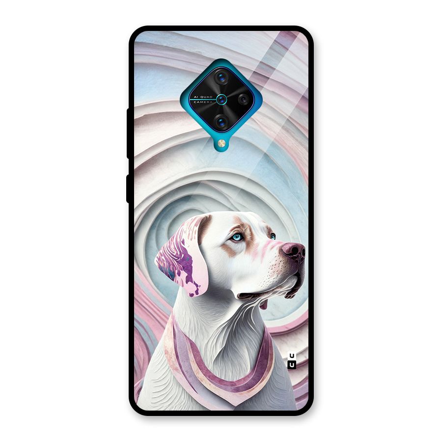 Eye Dog illustration Glass Back Case for Vivo S1 Pro