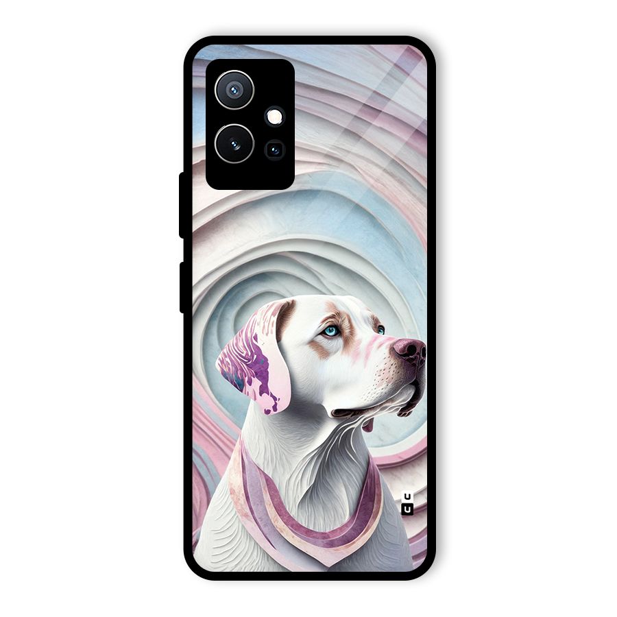 Eye Dog illustration Glass Back Case for Vivo T1 5G