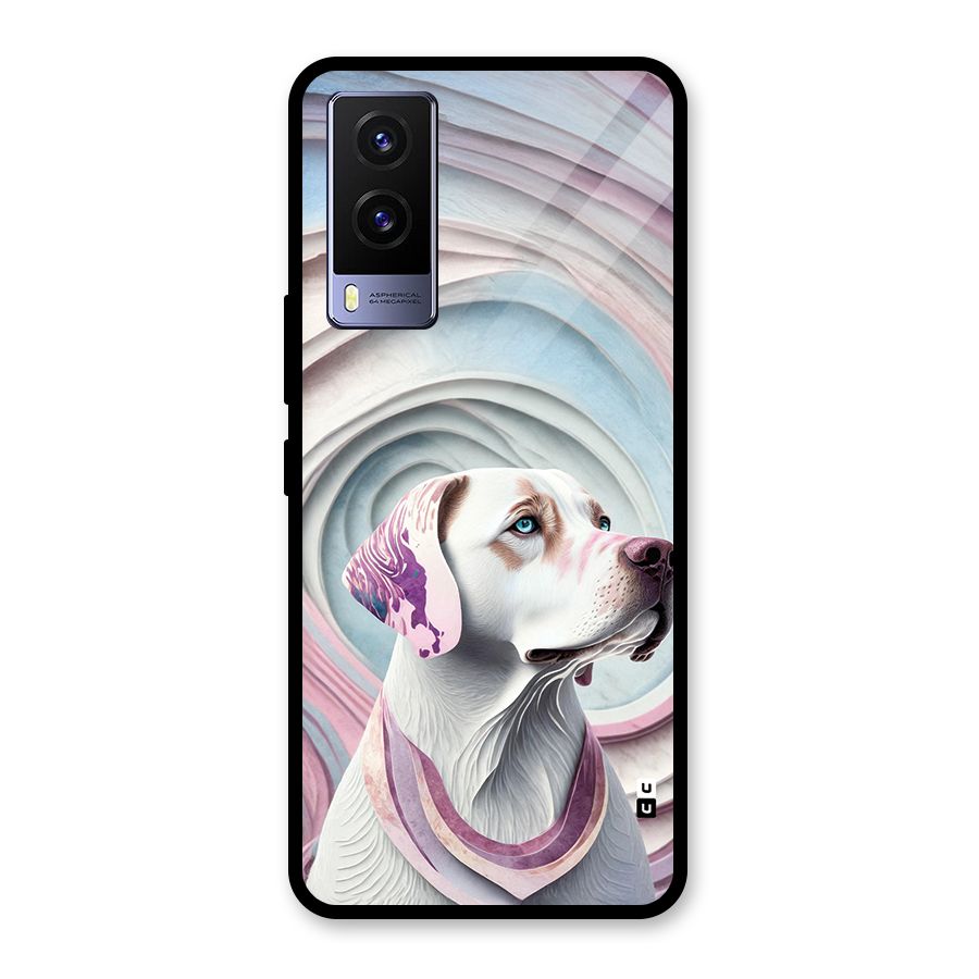 Eye Dog illustration Glass Back Case for Vivo V21e 5G