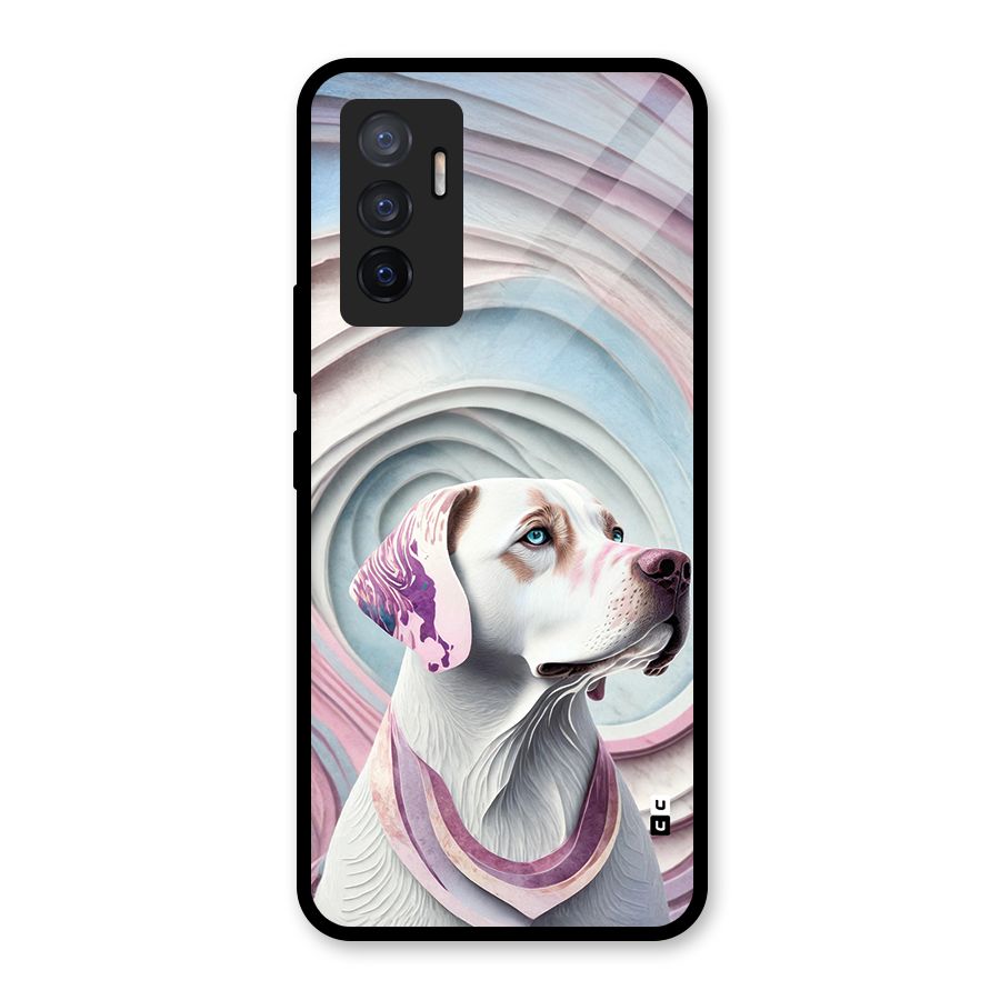 Eye Dog illustration Glass Back Case for Vivo V23e