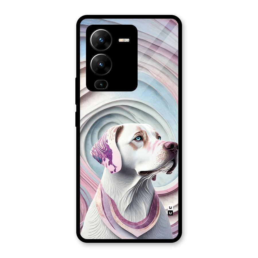 Eye Dog illustration Glass Back Case for Vivo V25 Pro
